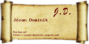 Józan Dominik névjegykártya